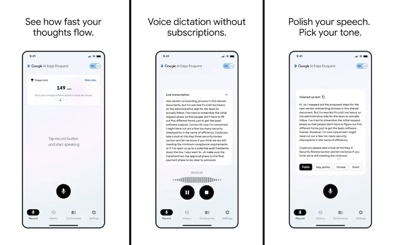 Google tiho lansirao AI aplikaciju za diktiranje koja radi oflajn