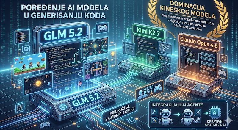 Uporedni test modela GLM 5.2, Claude 4.8 i Kimi K2.7